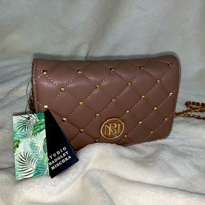 Bagdley Mischka quilted crossbody with studs